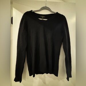 Black cashmere v-neck sweater